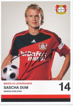 Sascha Dum  2008/2009  Bayer 04 Leverkusen  Fußball Autogrammkarte original signiert 