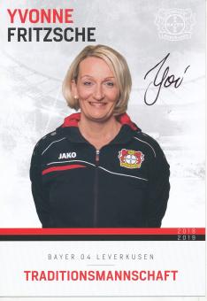 Yvonne Fritzsche  Traditionsmannschaft 2018/2019  Bayer 04 Leverkusen  Fußball Autogrammkarte original signiert 