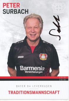 Peter Surbach  Traditionsmannschaft 2018/2019  Bayer 04 Leverkusen  Fußball Autogrammkarte original signiert 