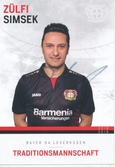 Zülfi Simsek  Traditionsmannschaft 2018/2019  Bayer 04 Leverkusen  Fußball Autogrammkarte original signiert 
