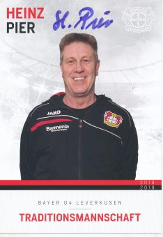 Heinz Pier  Traditionsmannschaft 2018/2019  Bayer 04 Leverkusen  Fußball Autogrammkarte original signiert 