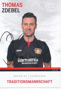 Thomas Zdebel  Traditionsmannschaft 2018/2019  Bayer 04 Leverkusen  Fußball Autogrammkarte original signiert 
