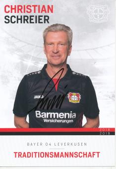 Christian Schreier   Traditionsmannschaft 2018/2019  Bayer 04 Leverkusen  Fußball Autogrammkarte original signiert 