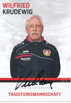 Wilfried Krudewig   Traditionsmannschaft 2018/2019  Bayer 04 Leverkusen  Fußball Autogrammkarte original signiert 