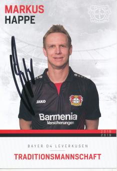 Markus Happe   Traditionsmannschaft 2018/2019  Bayer 04 Leverkusen  Fußball Autogrammkarte original signiert 