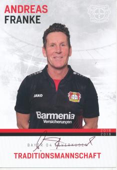 Andreas Franke   Traditionsmannschaft 2018/2019  Bayer 04 Leverkusen  Fußball Autogrammkarte original signiert 