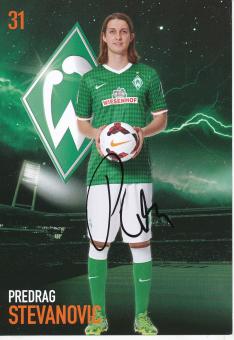 Predrag Stevanovic  2013/2014  SV Werder Bremen  Fußball Autogrammkarte original signiert 
