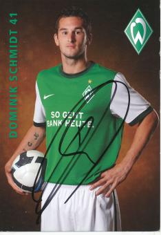 Dominik Schmidt  2009/2010  SV Werder Bremen  Fußball Autogrammkarte original signiert 