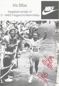 Iris Biba  Leichtathletik  Autogrammkarte  original signiert 