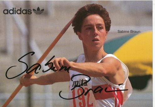 Sabine Braun  Leichtathletik  Autogrammkarte  original signiert 
