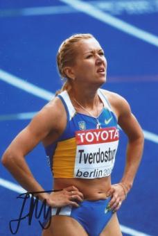 Tamara Tverdostup  Ukraine  Leichtathletik  Autogramm Foto original signiert 