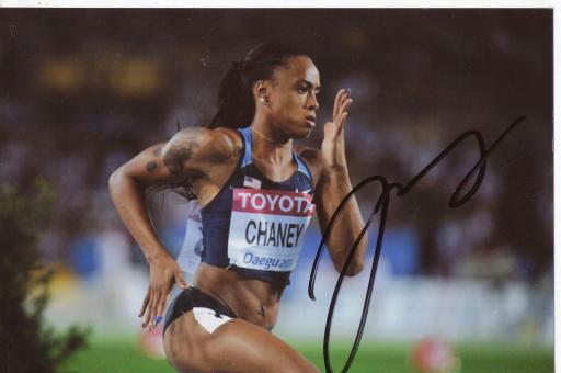 Jasmine Chaney  USA  Leichtathletik  Autogramm Foto original signiert 