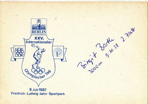 Birgit Barth  DDR  Leichtathletik Autogramm Karte original signiert 