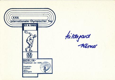 Hildegard Körner  DDR  Leichtathletik Autogramm Karte original signiert 