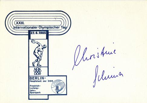 Christine Schima  DDR  Leichtathletik Autogramm Karte original signiert 