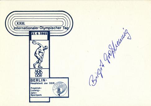 Birgit Großhennig  DDR  Leichtathletik Autogramm Karte original signiert 