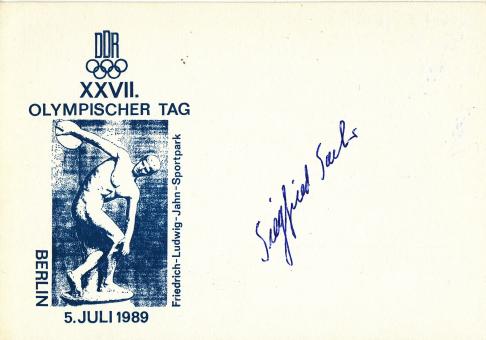 Siegfried Sacher  DDR  Leichtathletik Autogramm Karte original signiert 
