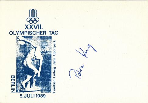 Petra Krug  DDR  Leichtathletik Autogramm Karte original signiert 