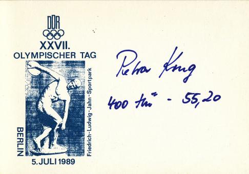 Petra Krug  DDR  Leichtathletik Autogramm Karte original signiert 