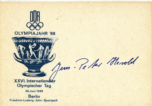 Jens Peter Herold  DDR  Leichtathletik Autogramm Karte original signiert 