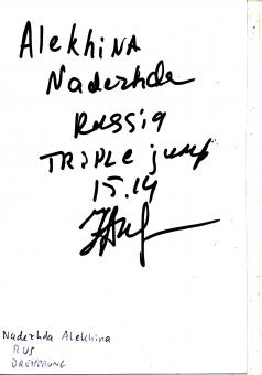 Nadezhda Alekhina  Rußland  Leichtathletik Autogramm Karte original signiert 