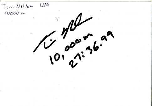 Tim Nelson  USA  Leichtathletik Autogramm Karte original signiert 