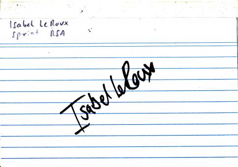 Isabel Le Roux  USA  Leichtathletik Autogramm Karte original signiert 