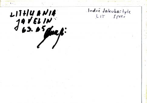 Indri Jakubaityte  Litauen  Leichtathletik Autogramm Karte original signiert 