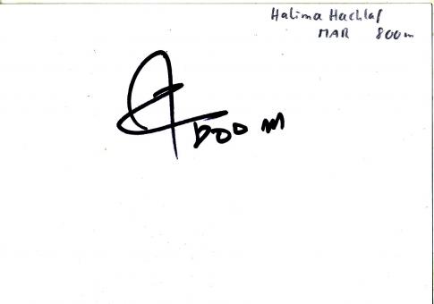 Halima Hachlaf  Marokko  Leichtathletik Autogramm Karte original signiert 