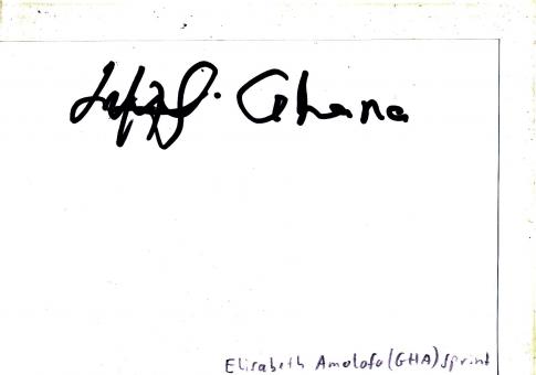 Elisabeth Amolofo  Ghana  Leichtathletik Autogramm Karte original signiert 
