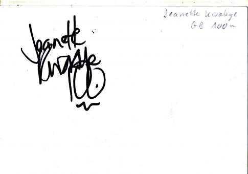 Jeanette Kwakye  GB  Leichtathletik Autogramm Karte original signiert 