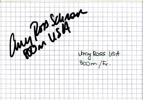 Amy Ross  USA  Leichtathletik Autogramm Karte original signiert 