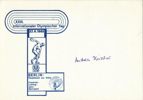 Andrea Fleischer  DDR  Leichtathletik Autogramm Karte original signiert 