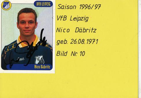 Nico Däbritz  VFB Leipzig  1996/97  Fußball  Autogramm Karte original signiert 