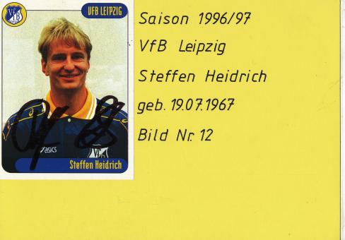 Steffen Heidrich  VFB Leipzig  1996/97  Fußball  Autogramm Karte original signiert 
