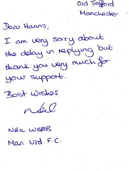 Neil Webb  Manchester United  Fußball  Autogramm Bild original signiert 