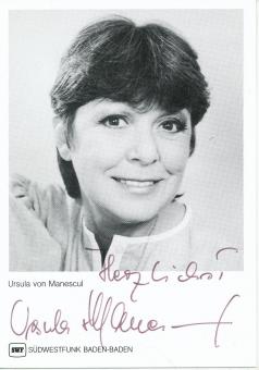 Ursula von Manescul   SWF   TV  Sender  Autogrammkarte original signiert 