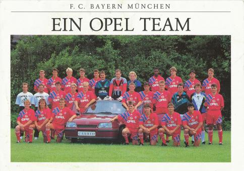 FC Bayern München 1991/1992   Fußball Mannschaftskarte Druck signiert 