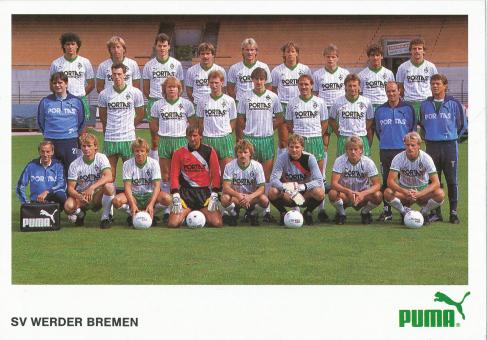SV Werder Bremen  1987/1988  Fußball Mannschaftskarte 