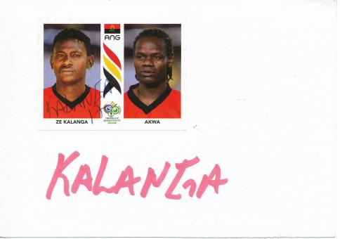 2  x  Ze Kalanga  Angola  WM 2006  Fußball  Autogramm Karte original signiert 