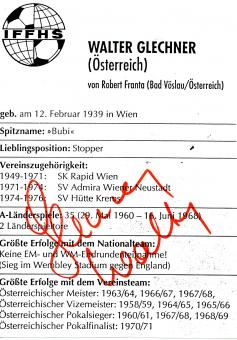 Walter Glechner † 2015  Österreich  Fußball  Autogramm Blatt  original signiert 
