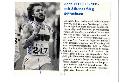 Hans Peter Ferner  Leichtathletik Autogramm Karte original signiert 