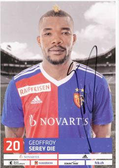 Geoffroy Serey Die  FC Basel  2018/2019  Fußball Autogrammkarte  original signiert 