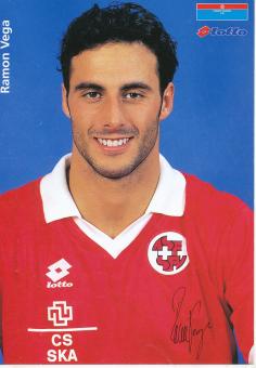 Ramon Vega  Schweiz Nationalteam Fußball Autogrammkarte Druck signiert 