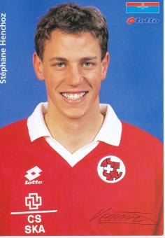 Stephane Henchoz  Schweiz Nationalteam Fußball Autogrammkarte Druck signiert 