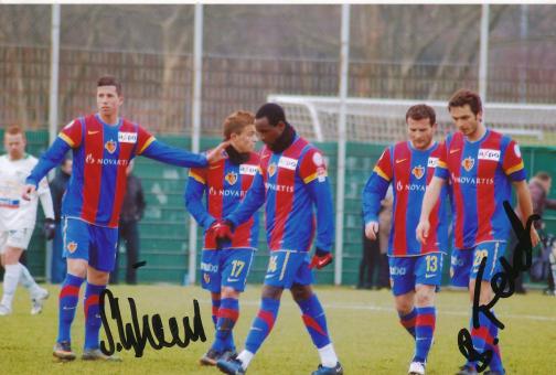 Beg Ferati & Sandro Wagner  FC Basel  Fußball Autogramm  Foto original signiert 
