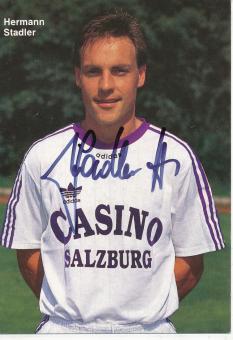 Hermann Stadler  Casino Salzburg  Fußball Autogrammkarte  original signiert 