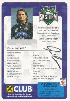Darko Milanic  SK Sturm Graz  Fußball Autogrammkarte  original signiert 