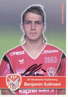 Benjamin Sulimani  SV Kapfenberg  Fußball Autogrammkarte  original signiert 