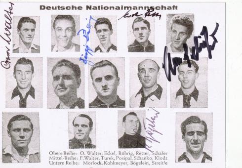 DFB 1952  Röhrig,Bögelein,Ottmar Walter,Retter, Hans Schäfer  Mannschaftsfoto original signiert 